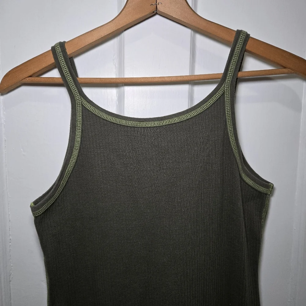 Guess Jeans USA Women's Y2K Vintage Ribbed Tank Dress Size‎ S Green Streetwear - Picture 8 of 13